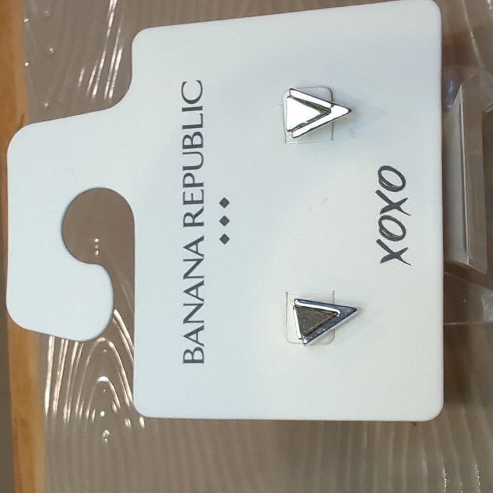 Banana Republic Silver Triangle Earrings NWT